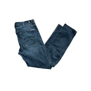 7 For All Mankind Standard Denim Jeans Button Fly Straight Leg Stretch 40